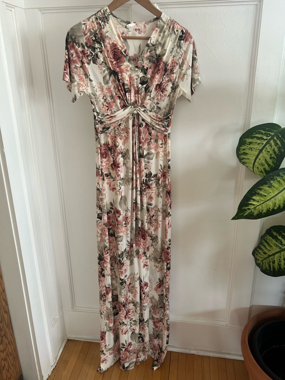 PinkBlush Pink and Ivory Floral Maxi Dress